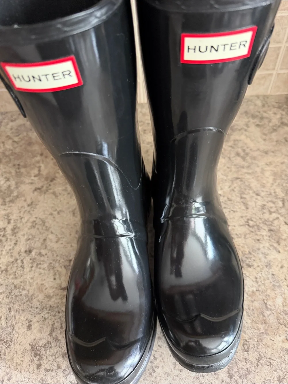 Hunter Glossy Black Short Rain Boots